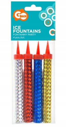 Fontanna iskier tortowa długa 12 cm świeczka urodzinowa 4 sztuki