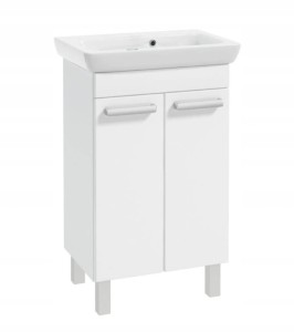 Szafka łazienkowa lakierowana stojąca z umywalką 55x80cm biały połysk Capri