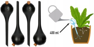 Kule nawadniające do roślin z korkiem do doniczek 4szt czarne