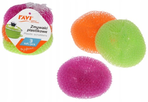 Zmywak kuchenny plastikowy do mycia naczyń druciak 3 szt