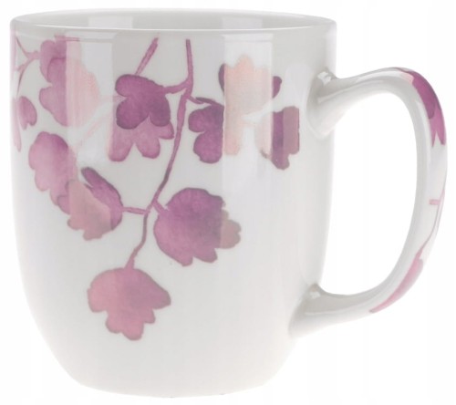 Kubek porcelanowy w kwiaty z uchem na herbatę 350 ml