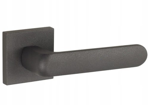 Klamka drzwiowa wewnętrzna szyld dzielony kwadratowy grafit strukturalny