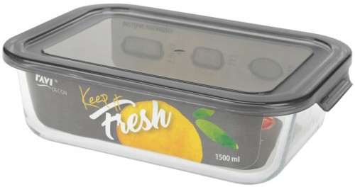 Pojemnik na żywność szklany żaroodporny szary 1,5L