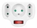 Rozgałęźnik elektryczny z wyłącznikiem 1x2P+Z, 2x2P/II