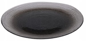 Talerz płaski szklany czarny cieniowany dekoracyjny 21 cm