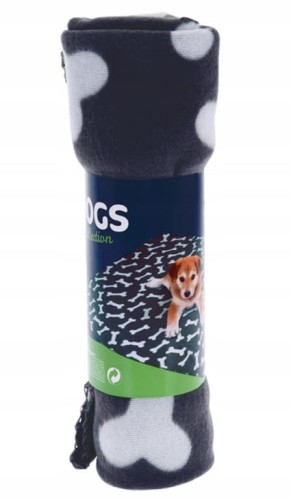 Koc dla psa 100x70 cm przytulny miękki w kości czarny biały