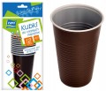 Kubki plastikowe do ciepłych napojów 12 sztuk 200 ml brązowe jednorazowe