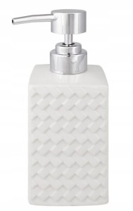 Dozownik łazienkowy do mydła w płynie 300 ml biały chrom