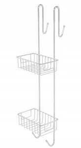 Półka druciana pod prysznic zawieszana dwa poziomy chrom