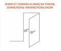Klamka drzwiowa wewnętrzna szyld długi WC chrom nikiel szczotkowany