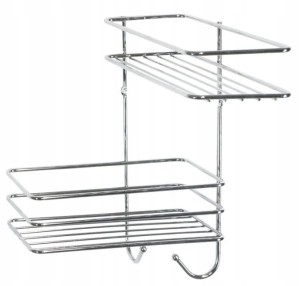 Półka druciana pod prysznic chromowana podwójna narożna 26,5x31,5 cm