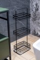 Regał stalowy łazienkowy czarny 75,5x24,4x17 cm 3 półki druciane