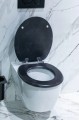 Deska sedesowa wolnoopadająca do WC uniwersalna marmur czarny