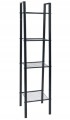 Regał metalowy czarny 148x37,2x34,5cm 4 półki stal malowana
