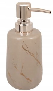 Dozownik łazienkowy do mydła w płynie 410 ml złoty kamionka