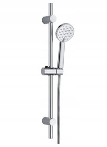 Zestaw prysznicowy na drążku chrom natynkowy okrągły Leste