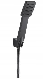 Zestaw prysznicowy natryskowy punktowy ścienny czarny Orca