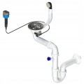Syfon 3,5" z przelewem i korkiem do zlewozmywaka 1-komorowego Space Saving