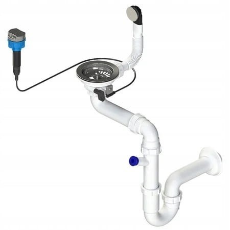 Syfon 3,5" z przelewem i korkiem do zlewozmywaka 1-komorowego Space Saving