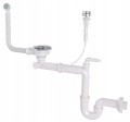 Syfon 3,5" z przelewem i korkiem do zlewozmywaka 1-komorowego Space Saving