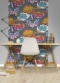 Tapeta z motywem graffiti papierowa 0,53x10 m młodzieżowa cegła