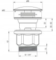 Korek okrągły z przelewem chrom Klik Klak do umywalki lub bidetu