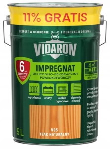 Vidaron impregnat powłokotwórczy 5L teak naturalny ochronno-dekoracyjny