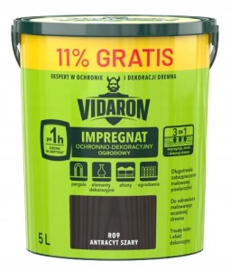 Vidaron impregnat ogrodowy 5L antracytowy szary ochronno-dekoracyjny
