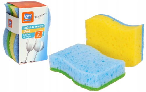 Gąbka do zmywania naczyń 2 sztuki dwustronne praktyczne