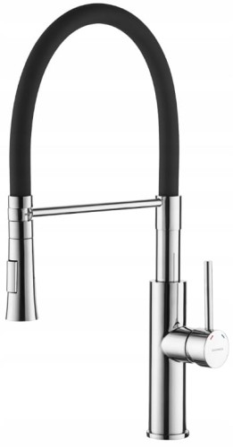 Bateria kuchenna stojąca z wylewką U czarny chrom Shire