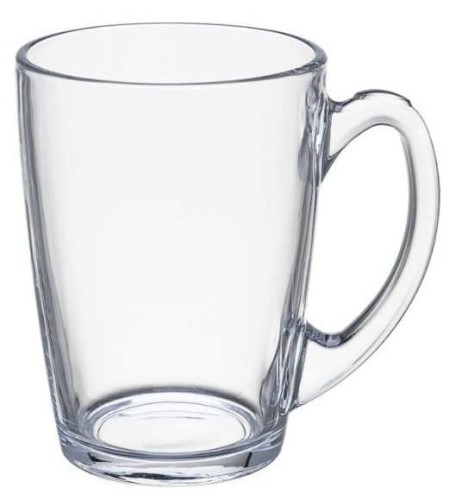 Szklanka z uchem 330 ml gładka przezroczysta do kawy herbaty