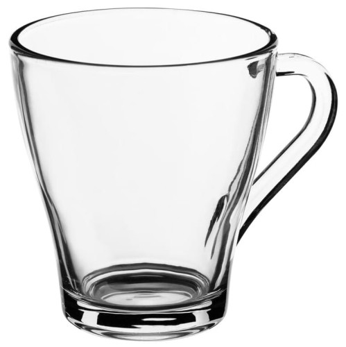 Szklanka z uchem 250 ml gładka przezroczysta do kawy herbaty
