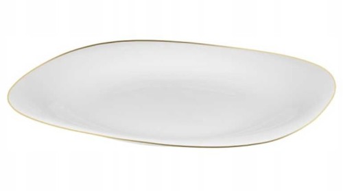 Talerz deserowy płaski kwadratowy 21,5 cm biały