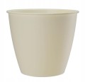 Osłonka plastikowa kremowa okrągła na kwiaty Azalia 19x17,6 cm
