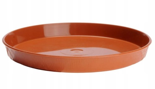 Podstawka pod doniczkę drewnopodobna 17 cm terakota okrągła