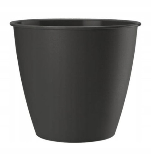 Osłonka plastikowa ozdobna na kwiaty antracytowa Azalia 17x15,7 cm