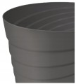 Osłonka plastikowa antracyt ozdobna na kwiaty 14x12,8 cm