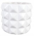 Osłonka na doniczkę okrągła geometryczna biała 13 cm