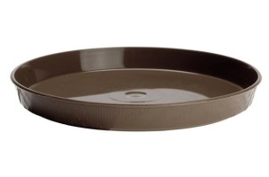 Podstawka pod doniczkę drewnopodobna 35 cm brązowa okrągła