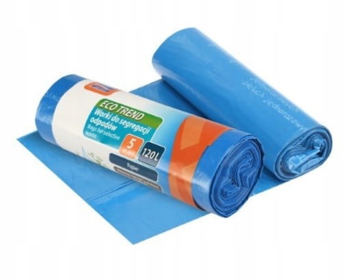 Worki na śmieci 120L 5 sztuk duże niebieskie