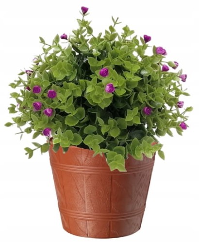 Doniczka drewnopodobna terakota na kwiaty 19x16 cm 