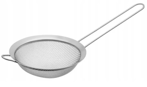 Sitko stalowe z rączką 12 cm kuchenne srebrne