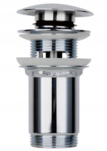 Korek umywalkowy klik-klak przelewowy chrom 66 mm