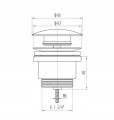 Spust umywalkowy korek klik-klak 66 mm chromowany