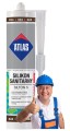 Atlas Silikon elastyczny sanitarny 280 ml ciemny brąz