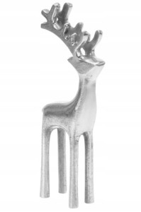 Srebrny renifer 22 cm figurka bożonarodzeniowa