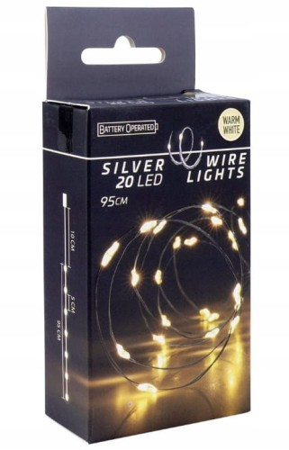 Lampki LED 95 cm łańcuch świetlny na baterie barwa ciepła