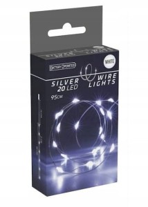 Lampki LED  95 cm łańcuch świetlny zimny biały na baterie