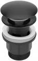 Korek umywalkowy przelewowy czarny mat 1 1/4''