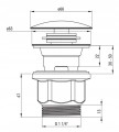 Korek umywalkowy przelewowy czarny mat 1 1/4''